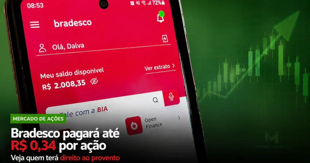 Bradesco pagará até R$ 0,34 por ação