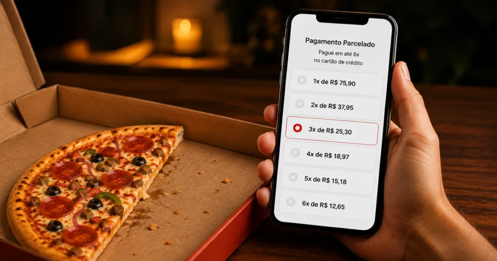 Parcelamento chega até no pedido de pizza